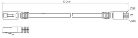 PATCHCORD KAT5E UTP 3M SZARY LANBERG