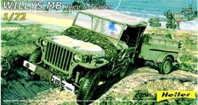 Heller HELLER Willys MB Jeep & Trailer