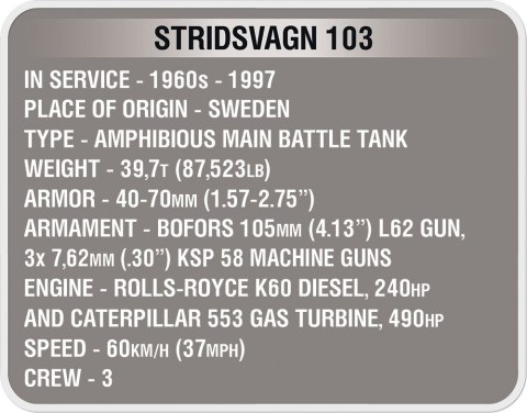 Cobi Klocki Klocki Armia /3023/ Wot Stridsvagn 103 (S-Tank)