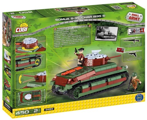 Cobi Klocki Klocki Armia 450 elementów Somua S-35 (Char 19535s) - francuski czołg średni