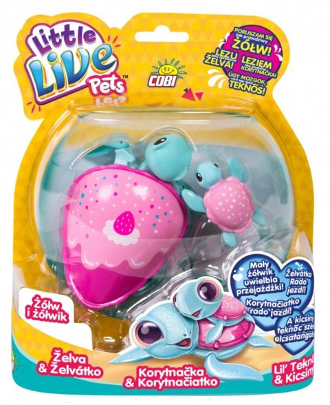 Cobi LITTLE LIVE PETS Żołw i Żółwik, Różowo-zielony