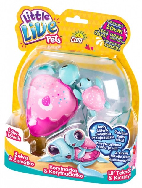 Cobi LITTLE LIVE PETS Żołw i Żółwik, Różowo-zielony