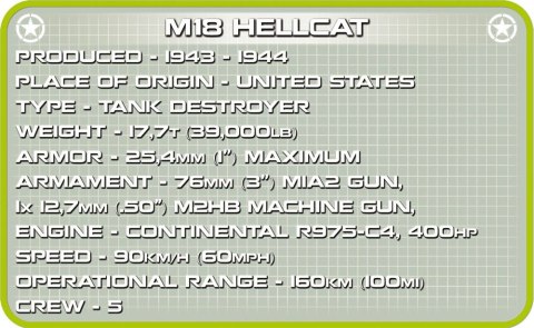 Cobi Klocki Klocki M18 Hellcat amerykański niszczyciel