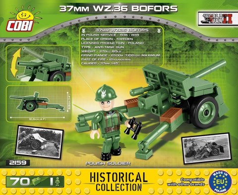 Cobi Klocki Klocki Armia Historical Collection 70 elementów 37 mm wz.36 Bofors - Szwedzka armata