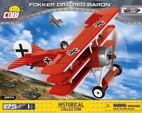 Cobi Klocki Klocki Mała Armia Historical Collection 175 elementów Fokker Dr. 1 Red Baron - Niemiecki samolot myśliwski