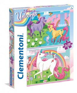 Clementoni Puzzle 2x20 elementów Jednorożce