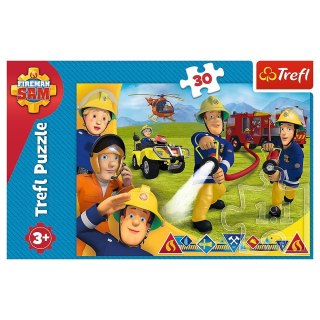 Trefl Puzzle 30 elementów - Strażak Sam, Gotowi by pomagać