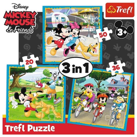 Trefl Puzzle 3w1 Myszka Miki - Z przyjaciółmi