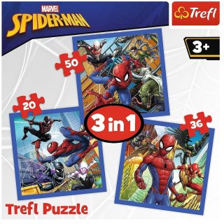 Trefl Puzzle 3w1 Spider-Man - Pajęcza siła