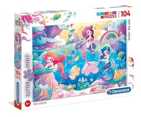 Clementoni Puzzle 104 elementy Under the Sea z brokatem