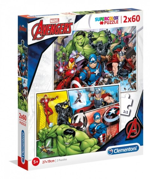 Clementoni Puzzle 2x60 elementy Super Kolor - Avengers