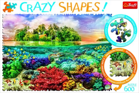 Trefl Puzzle 600 elementów Crazy Shapes - Tropikalna wyspa