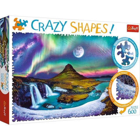 Trefl Puzzle 600 elementów Crazy Shapes - Zorza nad Islandią