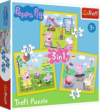 Trefl Puzzle 3w1 - Świnka Peppa - Wesoły dzień Peppy