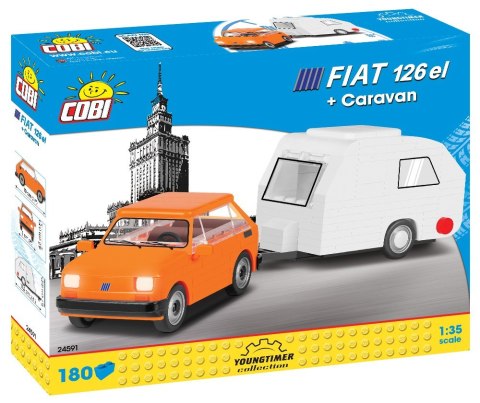 Cobi Klocki Klocki Cars Fiat 126 el + Przyczepa kempingowa