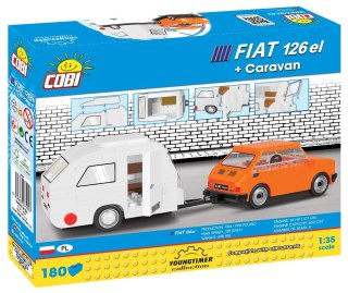 Cobi Klocki Klocki Cars Fiat 126 el + Przyczepa kempingowa