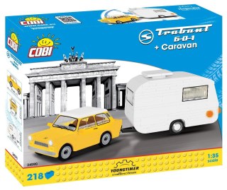 Cobi Klocki Klocki Cars Trabant 601 + Przyczepa kempingowa