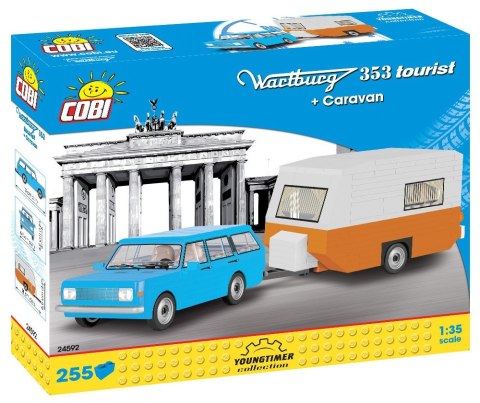 Cobi Klocki Klocki Cars Wartburg 353 Tourist + Przyczepa kempingowa