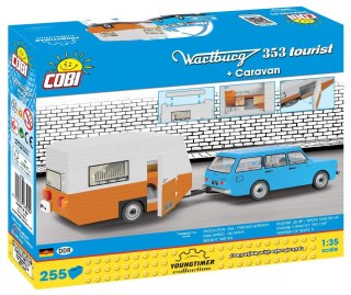 Cobi Klocki Klocki Cars Wartburg 353 Tourist + Przyczepa kempingowa