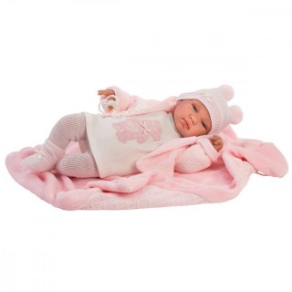 Llorens Lalka bobas Tina placzaca 43 cm body różowy miś