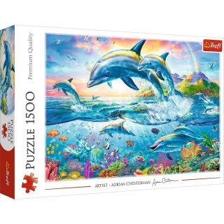 Trefl Puzzle 1500 elementów Rodzina delfinów