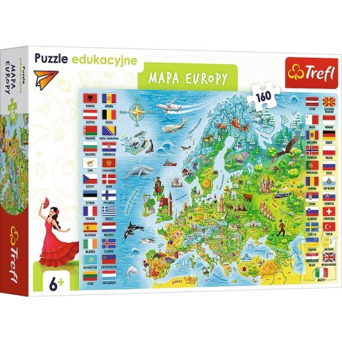 Trefl Puzzle 160 elementów Edukacyjne Mapa Europy