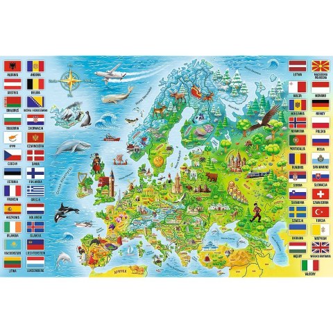 Trefl Puzzle 160 elementów Edukacyjne Mapa Europy