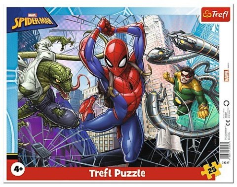 Trefl Puzzle Ramkowe 25 elementów Odważny Spiderman