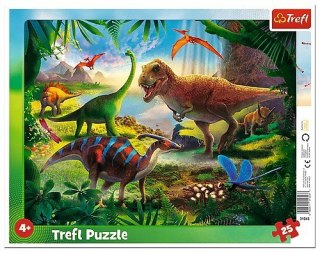 Trefl Puzzle ramkowe 25 elementów Dinozaury