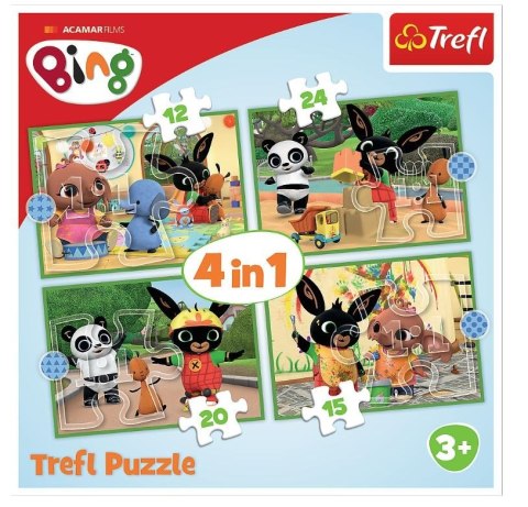 Trefl Puzzle 4w1 Wesoły Dzień Binga