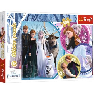 Trefl Puzzle 100 elementów Glitter W blasku miłości Frozen 2