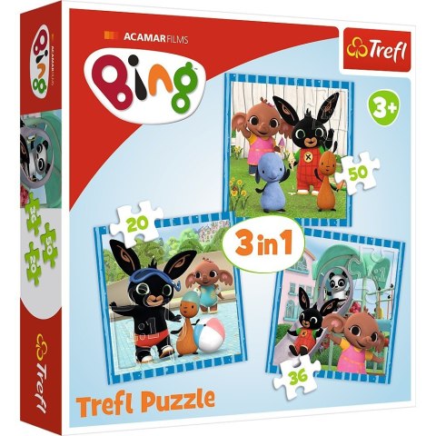 Trefl Puzzle 3w1 Zabawy z przyjaciółmi Bing