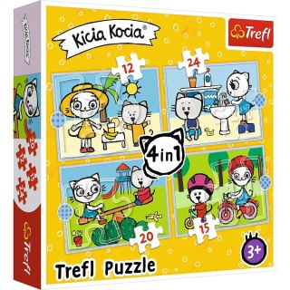 Trefl Puzzle 4w1 Dzień Kicia Kocia