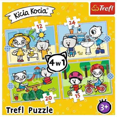 Trefl Puzzle 4w1 Dzień Kicia Kocia