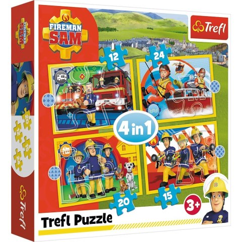 Trefl Puzzle 4w1 Pomocny Strażak Sam