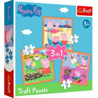 Trefl Puzzle 3w1 Pomysłowa świnka Peppa