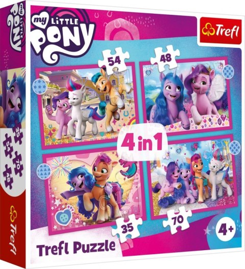 Trefl Puzzle 4w1 Kolorowe kucyki pony