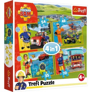 Trefl Puzzle 4w1 Odważny Strażak Sam