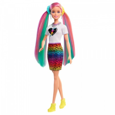 Mattel Lalka Barbie Fryzura Kolorowa panterka