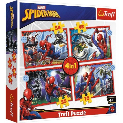 Trefl Puzzle 4w1 Bohaterski Spider Man