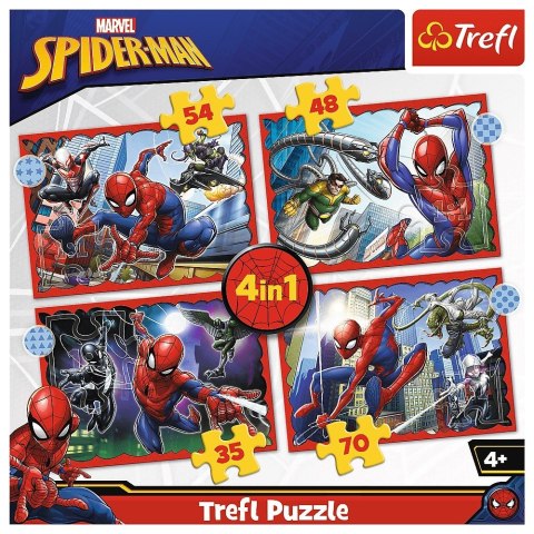 Trefl Puzzle 4w1 Bohaterski Spider Man