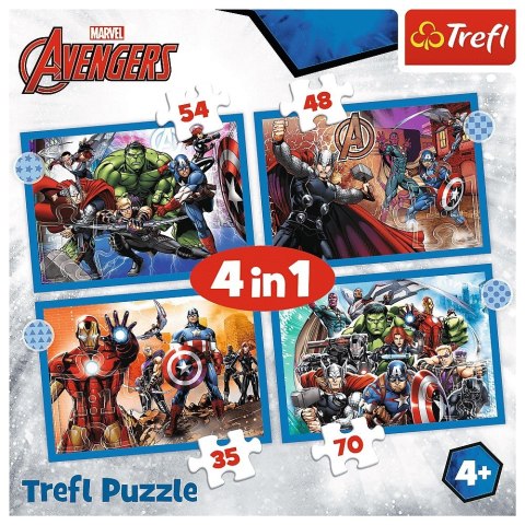 Trefl Puzzle 4w1 Odważni Avengersi