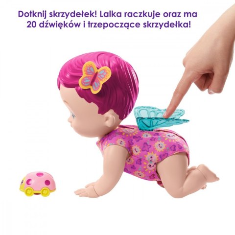 Mattel Lalka My Garden Baby Raczkujący Bobasek-Motylek różowa