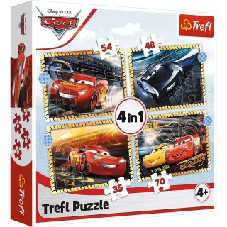 Trefl Puzzle 4w1 Do startu gotowi start Auta Cars 3