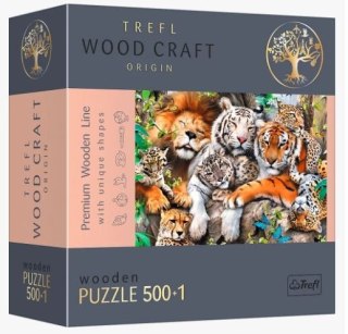 Trefl Puzzle drewniane 500 elementów Dzikie koty w dżungli