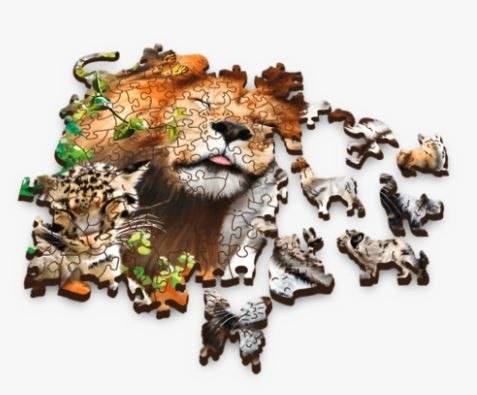 Trefl Puzzle drewniane 500 elementów Dzikie koty w dżungli