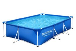 BESTWAY Basen stelażowy STEEL PRO prostokątny z pompą filtracyjną 3.00m x 2.01m x 0.66m