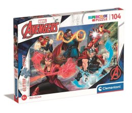 Clementoni Puzzle z brokatem 104 elementy The Avengers