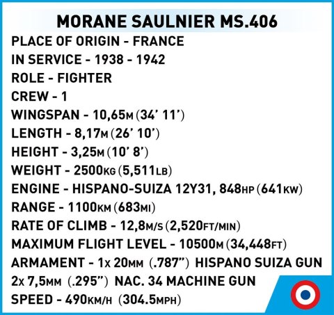 Cobi Klocki Klocki Morane-Saulnier MS.406