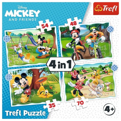 Trefl Puzzle 4w1 Fajny dzień Mickiego